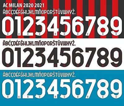 Name&Number Set For AC Milan Serie A 2020/2021 Home/Away/Third Football Soccer • $11.99