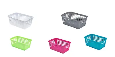 £5.09 • Buy Coloured Plastic Handy Basket Storage Tidy Organizer Pharmacy School Home Office