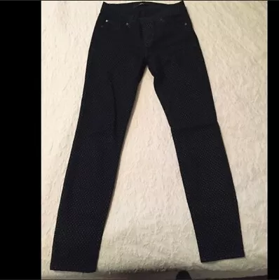 Else Womens Ankle Skinny Stretch Navy  Polka Dot Jeans Pants Size 25 • $25