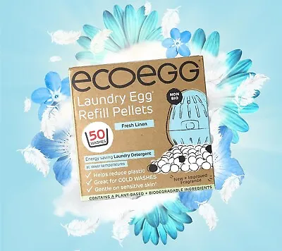 Ecoegg Laundry Egg Refill Pellets 50 Wash - Fresh Linens/Spring Blosoom UK • £5.16