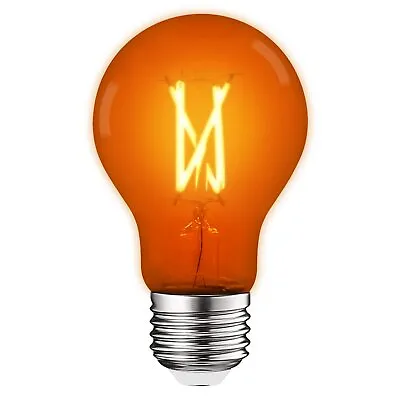 Luxrite A19 Edison LED Orange Light Bulb 4.5W=60W UL E26 Indoor Outdoor • $11.95