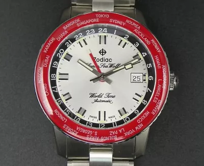 Zodiac Super Sea Wolf GMT World Time ZO9410 Automatic RRP £1799 • £1095