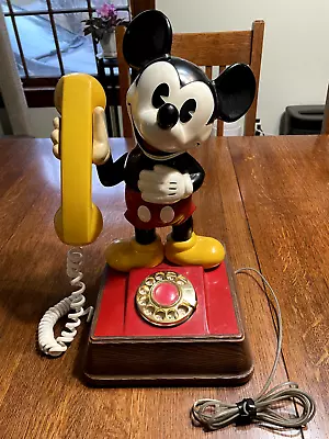 Vintage Standing THE MICKEY MOUSE PHONE 70s Rotary Dial Walt Disney Productions • $125