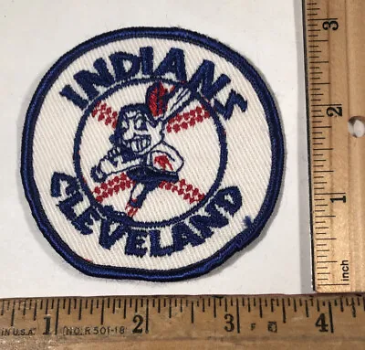 Vintage 1970s Cleveland Indians Sew On Patch Logo MLB Baseball • $6.25