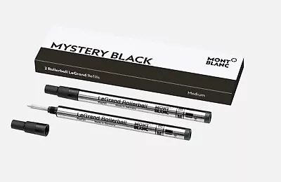 Pack Of 2 Montblanc Mystery Black Medium Rollerball Refills #128251 • $23.85