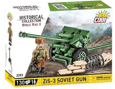 Cobi 2293 - (130pcs) 1:35 Soviet ZiS-3 Gun Building Blocks WWII • $31.49
