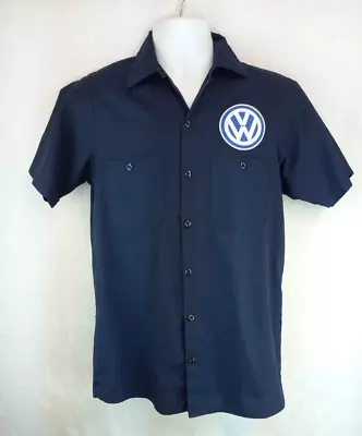 Vintage Volkswagen VW Mechanic Blue Button Short Sleeve Shirt (S) • $35.32