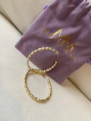 $65 • Buy Melinda Maria Isla Opal Hoop Earrings 2” New W/o Tags! Retail $125