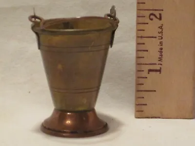 2  Miniature Copper & Brass Japan Handled Bucket Mini Ash Bucket Pail Decor • $8.10