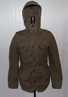 Men's J Crew Military Jacket Garrison Fatigue XS Olive Green G38 A/22 HOODED • $76.90