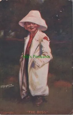 Children Postcard - Child Wearing Large Coat And Hat The Boss Ref.RS32272 • £3