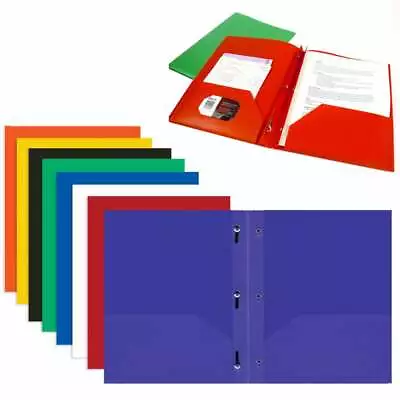 8 PC Poly Pocket Folders Heavy Duty School Folder 3 Prong Letter Size Multicolor • $30.99