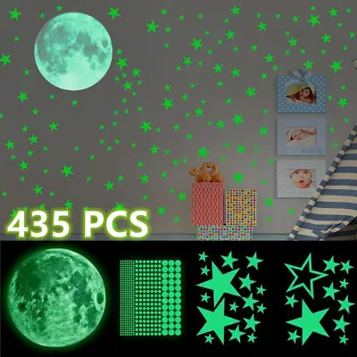 435Pcs Glow In The Dark Luminous Stars&Moon Planet Space Wall Stickers Decor US • $8.80