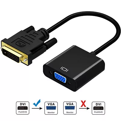 $8.50 • Buy DVI-D 24+1 Pin Male To VGA 15Pin Female Active Cable Adapter Converter 1080P