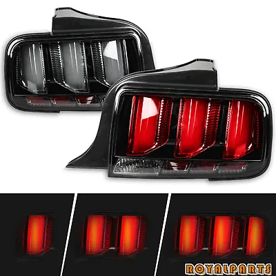 For 05-09 Ford Mustang Smoked LED Tube Sequential Signal Tail Lights Brake Lamps • $183.99