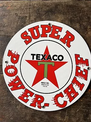 Texaco Super Power-chief Vintage Porcelain  Gas And Oil Sign • $25