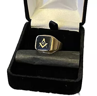 Vintage Masonic Freemason 10k Gold Ring Size 8.75 — 10.6g • $500