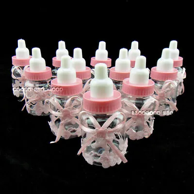 24 PCS Fillable Bottles Sweet Candy Boxes Baby Shower Baptism Party Table Decor • £11.99