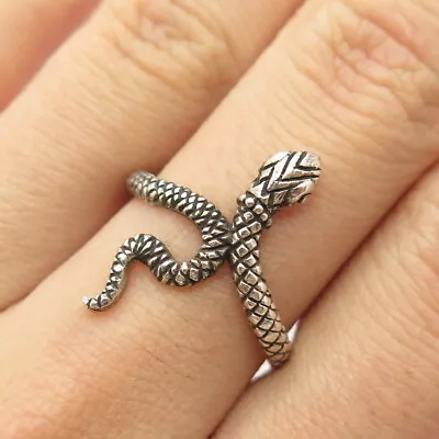 925 Sterling Silver Vintage Snake Ring • $22.99