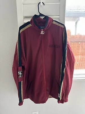 Vintage 90s Starter San Francisco 49ers Windbreaker Full Zip Jacket Size XL • $50