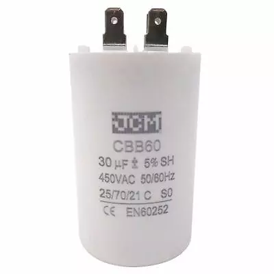 $14.50 • Buy 30UF 450VAC Motor Run Capacitor 450V AC CBB60 30 UF Round White 50/60HZ Cap