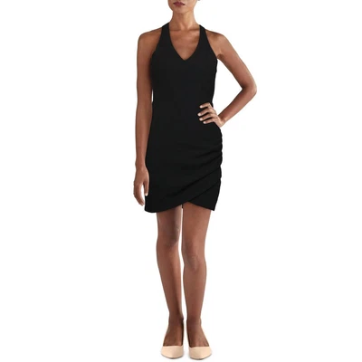 $7.35 • Buy Crystal Doll Womens Black Mini V-Neck Bodycon Dress Evening Juniors 3  7989