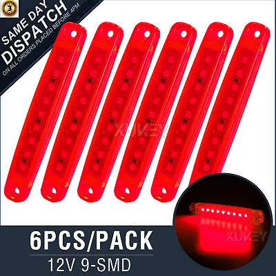 $9.16 • Buy 6x 10cm Rear Side LED Red Marker Light Truck Trailer Chassis Signal Lamp Warning