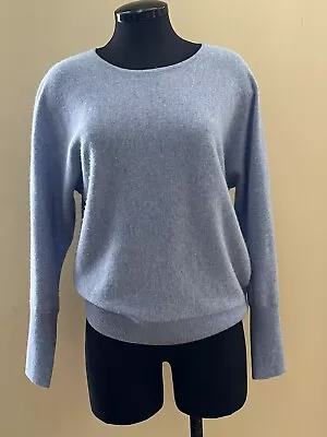 Magaschoni Blue Cashmere Pull Over Sweater W/ Dolman Sleeves Small • $29.99