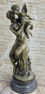 32  Tall Original Milo Nude Woman Holding A Baby Angel Bronze Sculpture Deal NR • $799.50