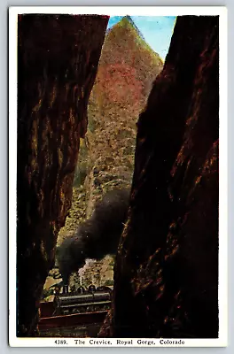 Steam Engine The Crevice Royal Gorge Colorado Vintage Postcard • $3.20