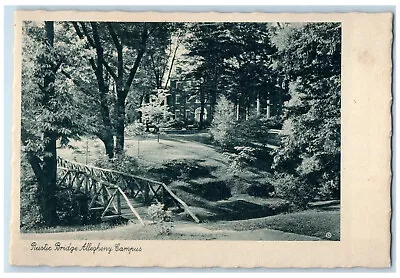 C1940s Rustic Bridge Allegheny Campus Meadville Pennsylvania PA Vintage Postcard • $14.98