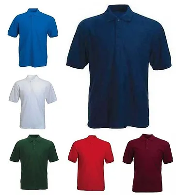 Mens Lightweight Pique Polo T Shirt Size S To 5XL  - SPORTS CASUAL WORK LEISURE • £8.95