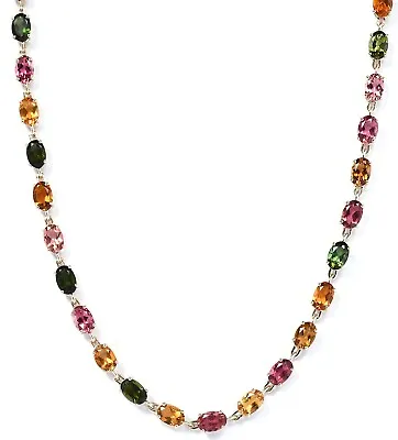 Multi Gemstone Necklace Colorful Necklace Tennis Necklace Anniversary Gift For • $249.59