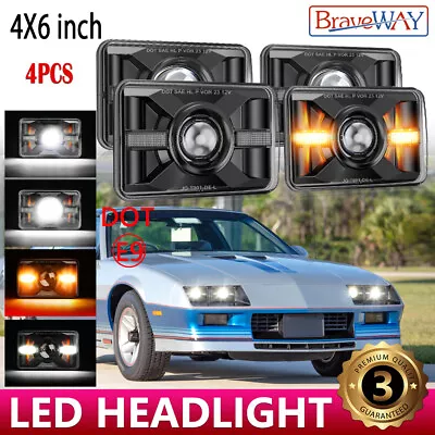 For Chevrolet Monte Carlo SS 1980-1988 El Camino 4x6 LED Headlights Hi/Lo Beam • $150.49