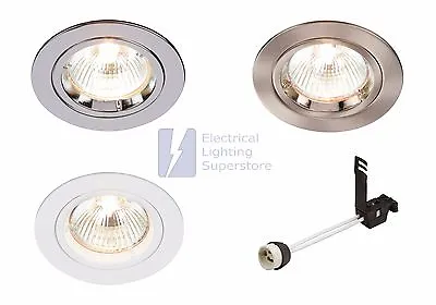 Gu10 Mains Fixed Die Cast Downlight Recessed Spotlight Twist Lock Led Or Halogen • £3.60