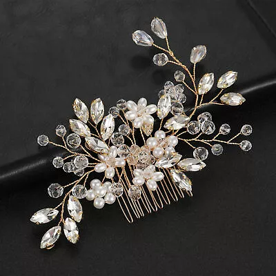 Hair Comb Clip Decorative Hair Ornaments Imitation Pearl Crystal Wedding Hair • $11.06