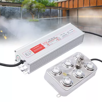 Party Mist Maker Ultrasonic Water Pond Fountain Fogger 6 Head Stainless Steel • $87.41