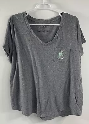 Torrid Gray Short Sleeve Deep V Neck Mermaid Tee T Shirt Women’s Plus 0 Casual • $14.80