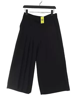 Zara Women's Trousers L Black 100% Polyester Wide-Leg Cropped • £9.20