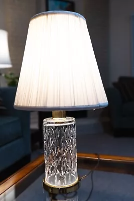 Waterford Fine Cut Crystal Table Lamp With Brass Base - Perfect Condition! • $379