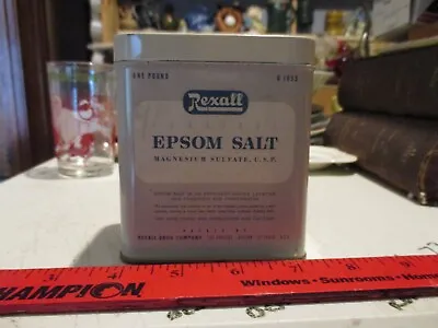 Vintage Rexall Epsom Salt Magnesium Sulfate Tin • $4