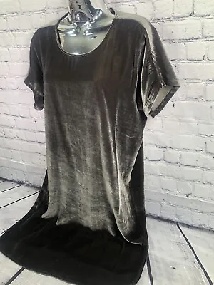 Madewel Silk Velvet Bow-back Tee Dress In Dark Metal Size Xs Retail $150 • $39.99