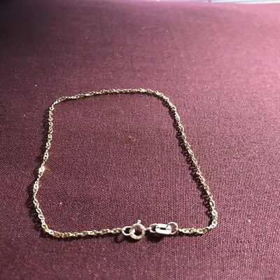 10K Yellow Gold 7 Inch Rope Bracelet • £39.66