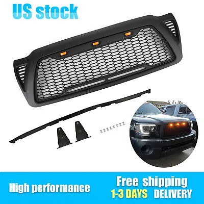 $82.99 • Buy For 2005-2011 Toyota Tacoma Front Grille Bumper Hood Mesh Grill With LED Lights 