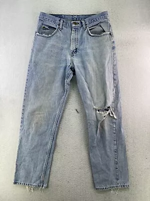 Riders By Lee Mens Size 33x32 Stone Wash Distressed Straight Leg Jeans • $15.25