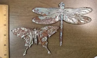 Small Metal Decor Butterfly Dragonfly Vintage (rusty) • $10.80