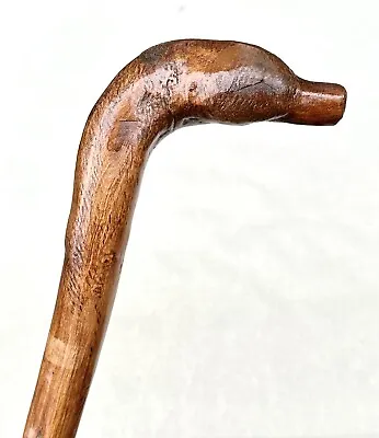Vintage Antique Folk Art Sea Creature Natural Wood Knob Walking Stick Cane 36”L • $63.75