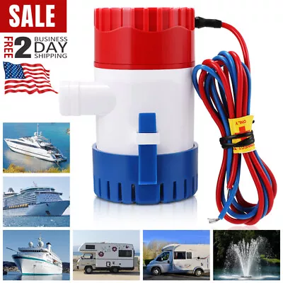 350GPH DC12V Submersible Boat Marine Bilge Water Pump Auto Built-in Float Switch • $19.85