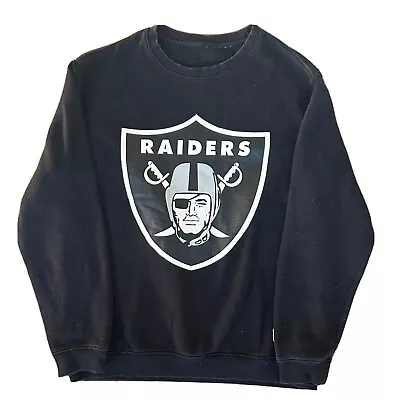 Oakland Raiders Vintage Crewneck Sweater NFL Black Medium Jumper! • $22.95