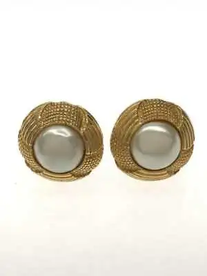 $413.63 • Buy CHANEL Pearl Earrings GLD Women's Jewelry Old Vintage